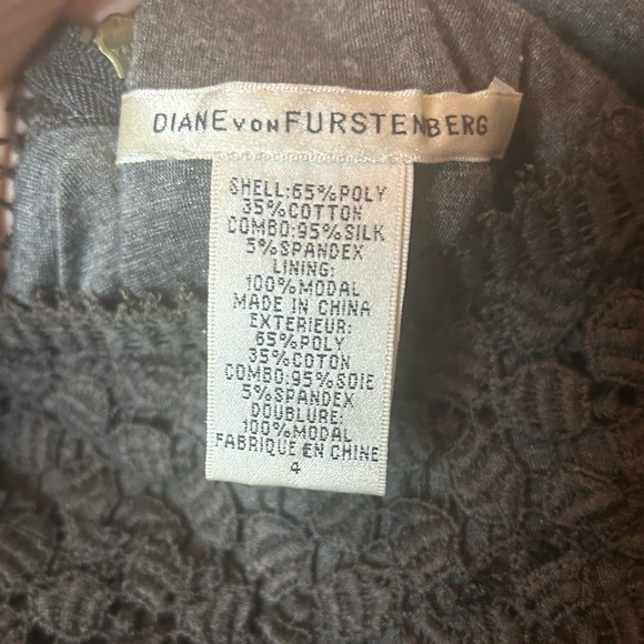 DVF Diane Von Furstenberg CARITAN Crochet Lace Long Sleeve Mini Dress size 4 - Picture 11 of 11